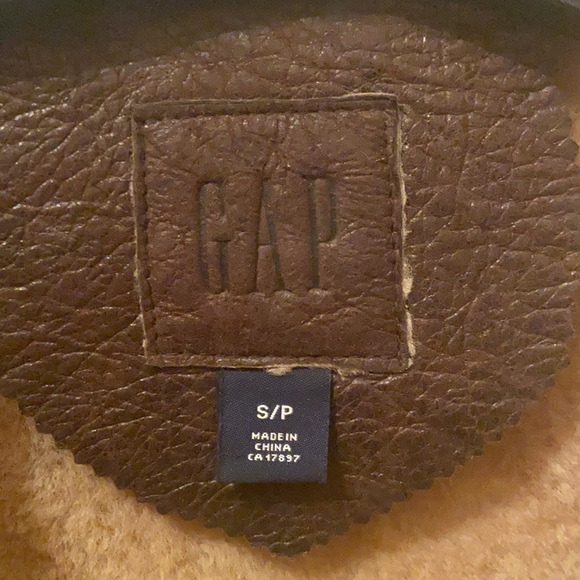Vintage Aviation Brown leather and Beige Shearling GAP  jacket in size SMALL - Picture 4 of 7